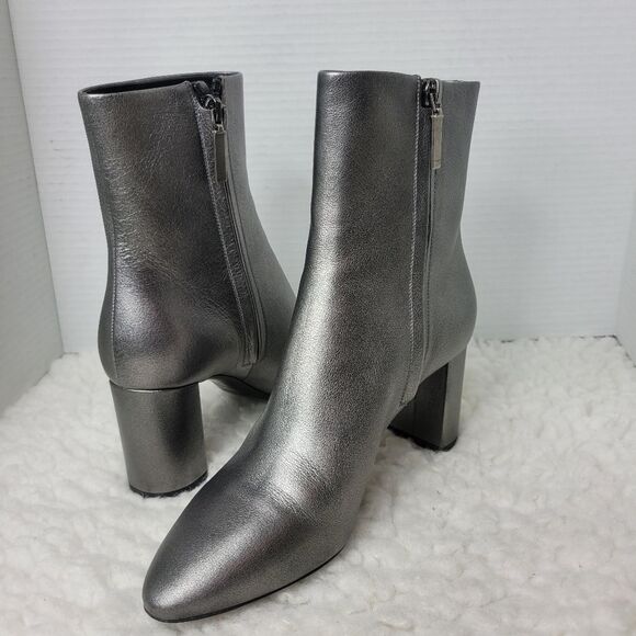 Yves Saint Laurent YSL Womens Size 8.5 Boots Gunmetal Gray Lou Zipper Bootie - Picture 5 of 12